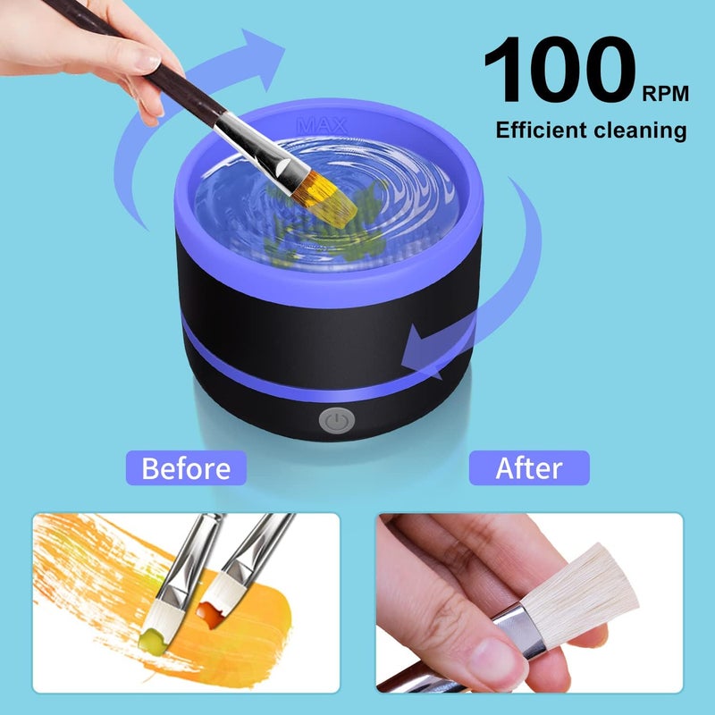 YAGHVEO ® Electric Paint Brush Cleaner Rinse Cup, Paint Brush Cleaner, Brush Rinser for Painting, Artist Brush Cleaning Washer Rinser for Acrylic, Watercolor, Oil, Gouache Painting - Image 2